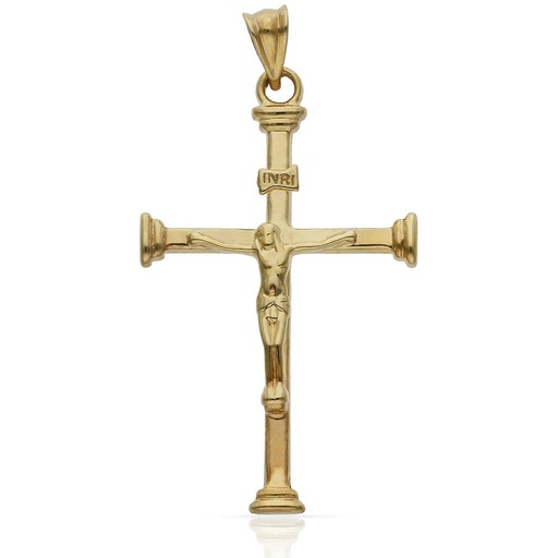 [C450] CRUZ ORO 18KL CRISTO - 22x36MM