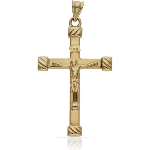 [C452] CRUZ ORO 18KL CRISTO - 22x36MM