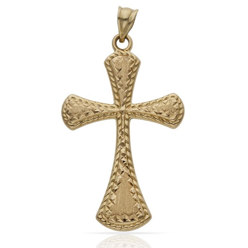 [C459] CRUZ ORO 18KL TALLADA - 22x36MM