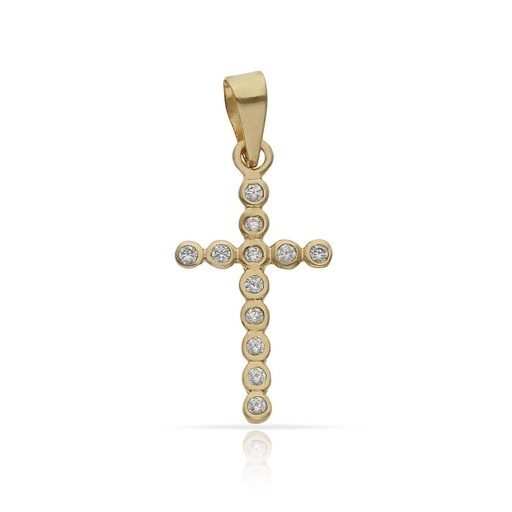 [C474] CRUZ ORO 18KL CIRCONITAS - 11x19MM