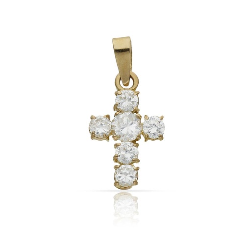 [C75] CRUZ ORO 18KL CIRCONITAS - 10x16MM