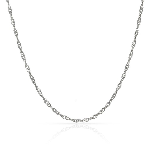 CADENA ORO BLANCO 18KL SINGAPUR -  2MM