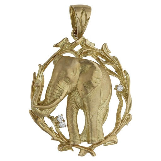 CABEZA ORO 18KL ELEFANTE - 36x43MM