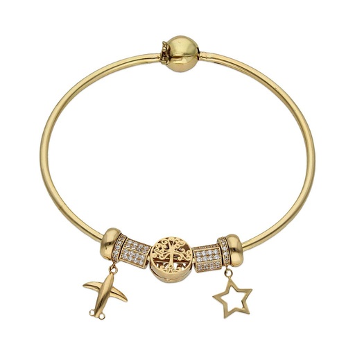 [CH70] PULSERA ORO 18KL RIGIDA - ARBOL DE LA VIDA