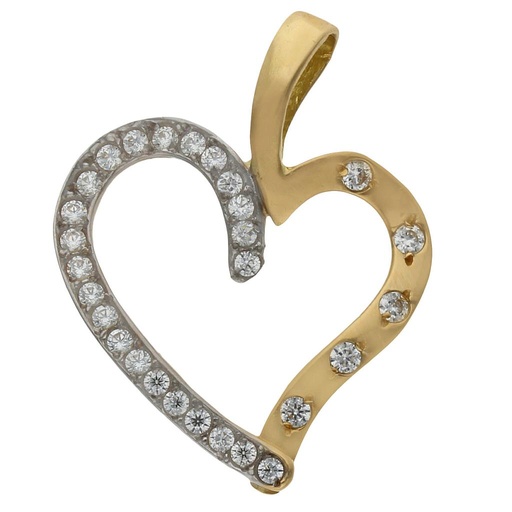 [G114] COLGANTE ORO 18KL CORAZON CIRCONITAS