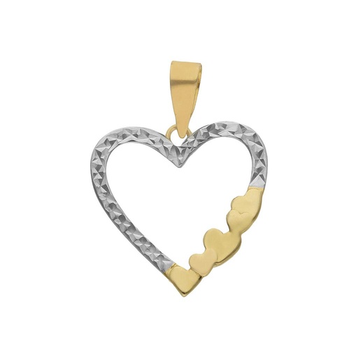 [G419] COLGANTE ORO 18KL BICOLOR CORAZON