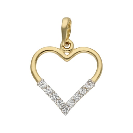 [G501] COLGANTE ORO 18KL CORAZON CIRCONITAS