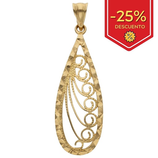 [G517] COLGANTE ORO DE 18KL CALADA LAGRIMA