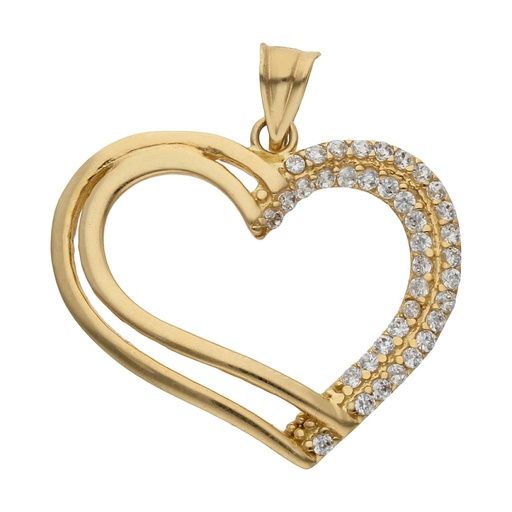 [G526] COLGANTE ORO 18KL CORAZON CIRCONITAS
