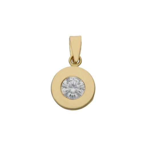 [G552] COLGANTE ORO 18KL CHATON CIRCONITA - 9MM