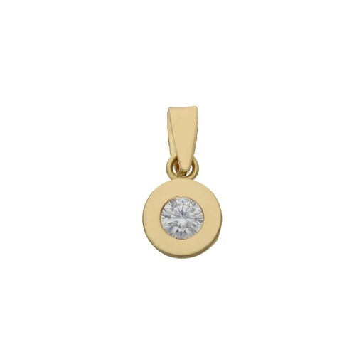 [G554] COLGANTE ORO 18KL CHATON CIRCONITA 6.50MM