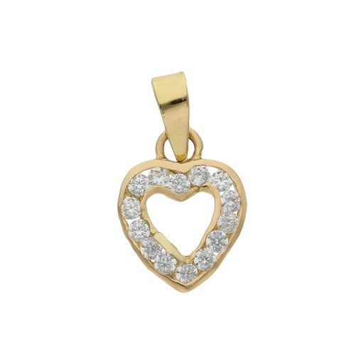 [G5673] COLGANTE ORO 18KL CORAZON CIRCONITAS