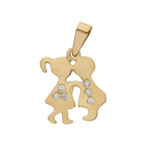 [G5682] COLGANTE ORO 18KL NIÑOS CIRCONITAS