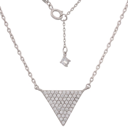 [G678] GARGANTILLA ORO BLANCO 18KL TRIANGULO