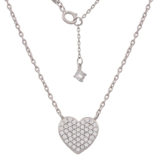 [G679] GARGANTILLA ORO BLANCO 18KL CORAZON