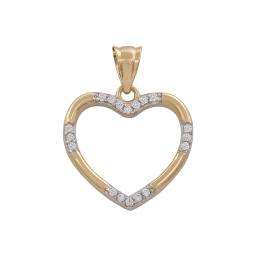 [G751] COLGANTE ORO 18KL CORAZON CIRCONITAS - 16x15MM