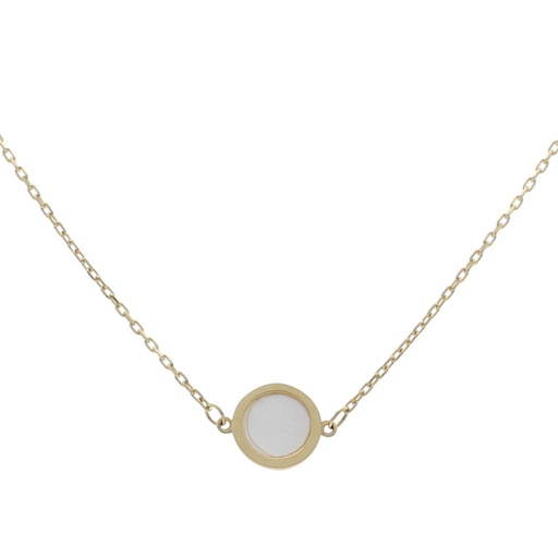 [G848] GARGANTILLA ORO 18KL CIRCULO + NACAR