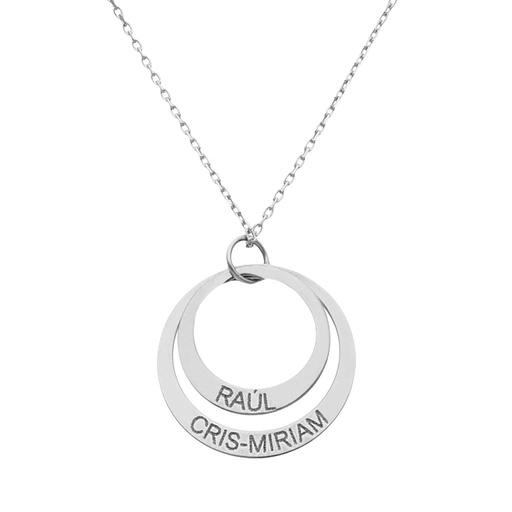 [G861] GARGANTILLA ORO BLANCO 18KL 2 CIRCULOS - 20MM