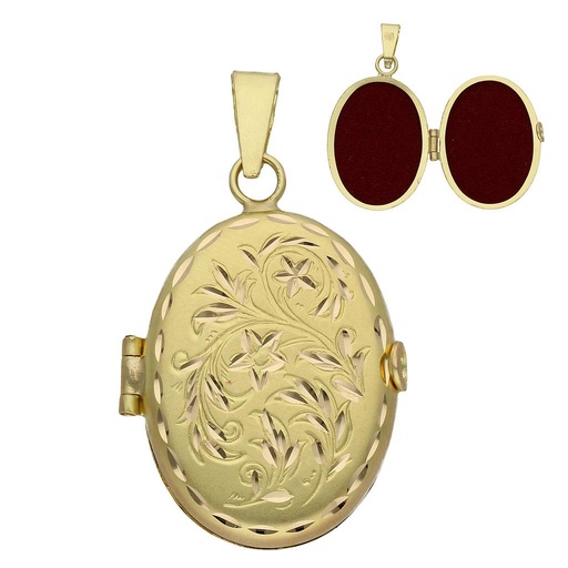 [G876] GUARDAPELO ORO 18KL PEQUEÑO OVAL - 24X32MM