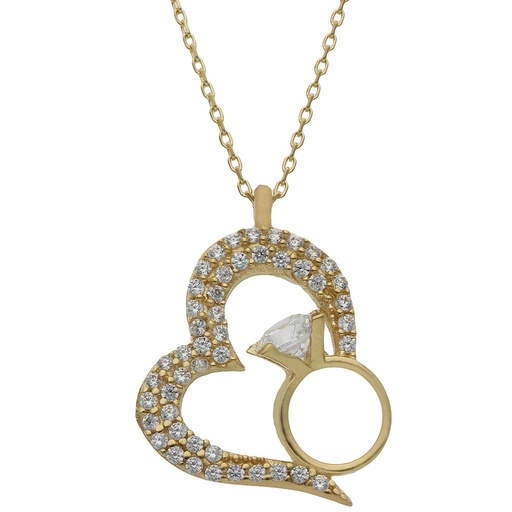 [G929] GARGANTILLA ORO 18KL CORAZON + ANILLO