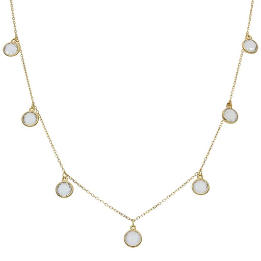 [G965] GARGANTILLA ORO 18KL MINI CHARMS CIRCONITAS