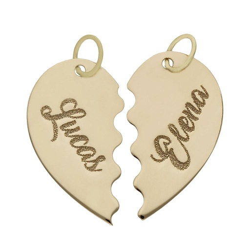 [G977] COLGANTE ORO 18KL CORAZON PARTIDO