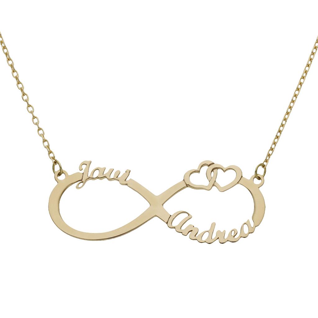 COLGANTE ORO 18KL INFINITO + CORAZONES