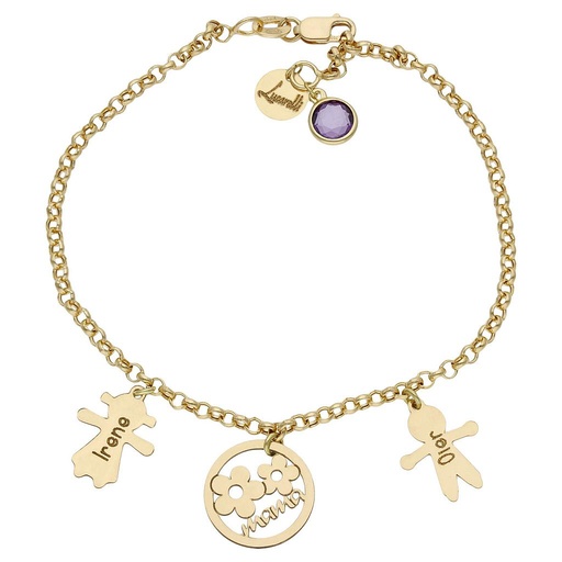 [HT110] PULSERA MI HISTORIA ORO 18KL MAMA