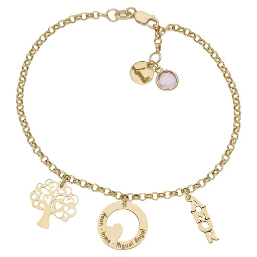 [HT114] PULSERA MI HISTORIA ORO 18KL FAMILIA
