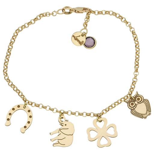 [HT124] PULSERA MI HISTORIA ORO 18KL SUERTE