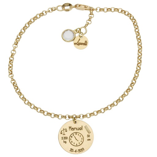 [HT130] PULSERA MI HISTORIA ORO 18KL NATALICIO