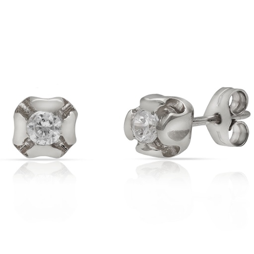 [LCR382B] PENDIENTES ORO BLANCO 18KL DIAMANTES