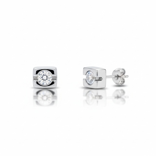 [LCR386B] PENDIENTES ORO BLANCO 18KL DIAMANTES