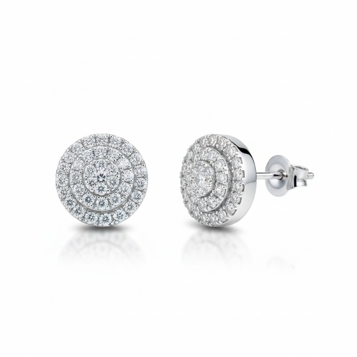 [LCR401B] PENDIENTES ORO BLANCO 18KL DIAMANTES