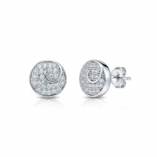 [LCR413B] PENDIENTES ORO BLANCO 18KL DIAMANTES