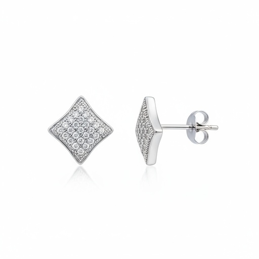 [LCR420B] PENDIENTES ORO BLANCO 18KL DIAMANTES