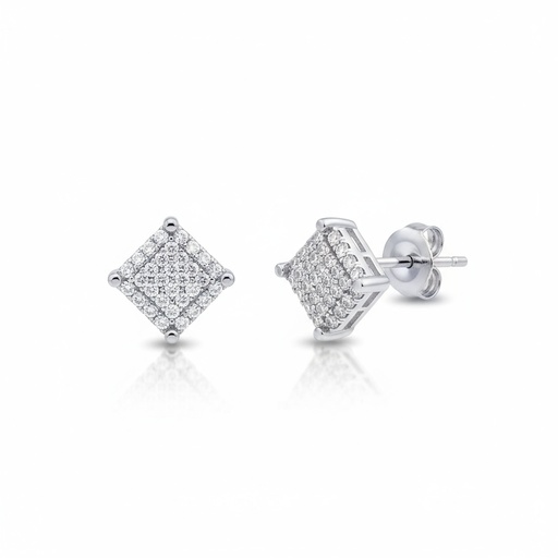 [LCR421B] PENDIENTES ORO BLANCO 18KL DIAMANTES