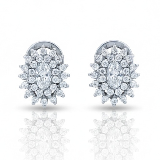 [LCR625BP] PENDIENTES ORO BLANCO 18KL DIAMANTES
