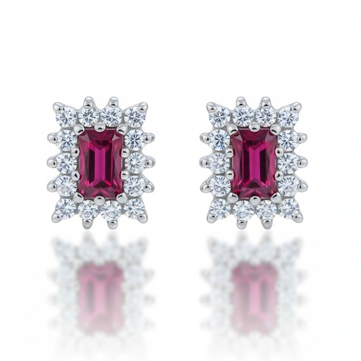 [LCR627BP] PENDIENTES ORO BLANCO 18KL DIAMANTES