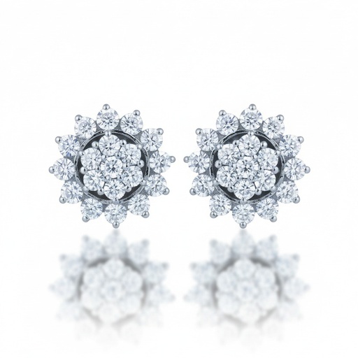 [LCR628BP] PENDIENTES ORO BLANCO 18KL DIAMANTES