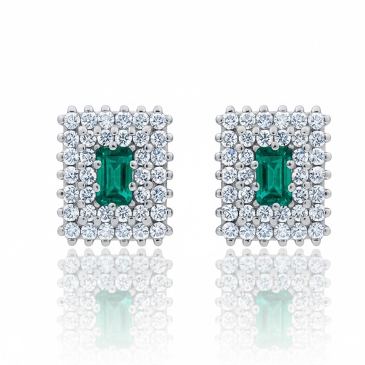 [LCR629BP] PENDIENTES ORO BLANCO 18KL DIAMANTES