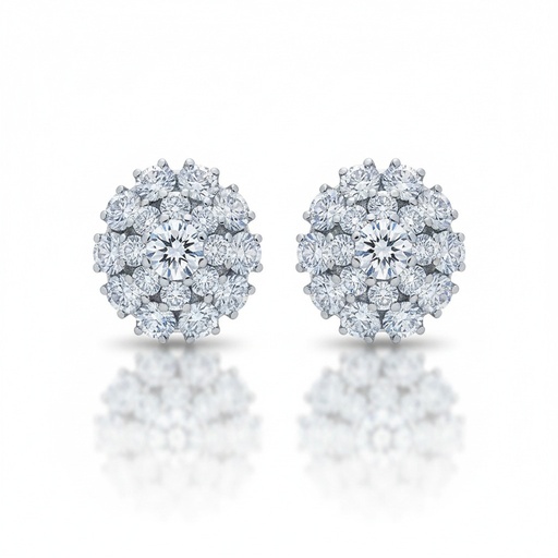 [LCR659BP] PENDIENTES ORO BLANCO 18KL DIAMANTES