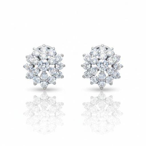 [LCR663BP] PENDIENTES ORO BLANCO 18KL DIAMANTES