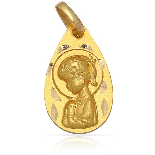 MEDALLA ORO 18KL V. NIÑA - 13x22MM
