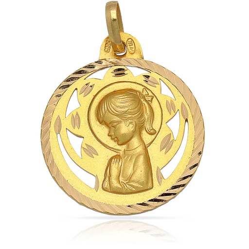MEDALLA ORO 18KL V. NIÑA  22 MM