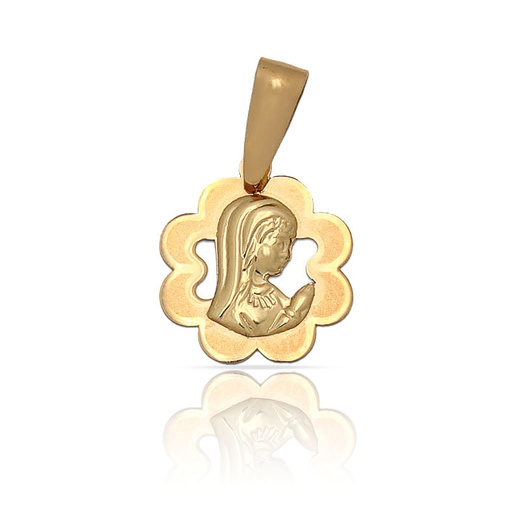 [M525] MEDALLA ORO 18KL VIRGEN NIÑA - 11X13 MM