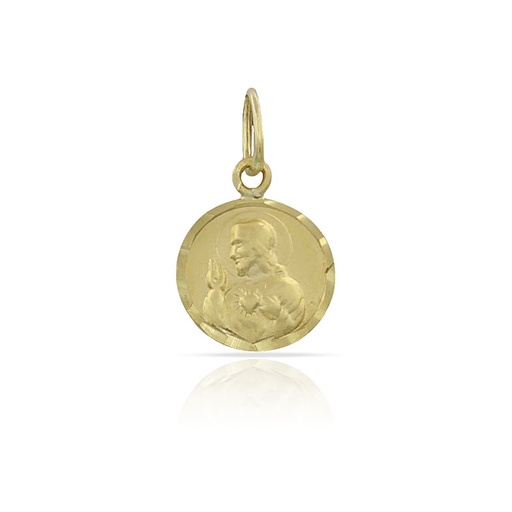 [M537] MEDALLA ORO 18KL LENTEJA ESCAPULARIO - 8MM