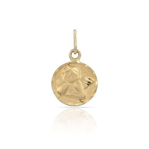 [M538] MEDALLA ORO 18KL LENTEJA ANGEL - 8MM