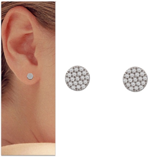 [P1012] PENDIENTES ORO BLANCO 18KL CIRCULO