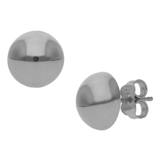 [P1036] PENDIENTES ORO BLANCO 18KL MEDIA BOLA - 10MM